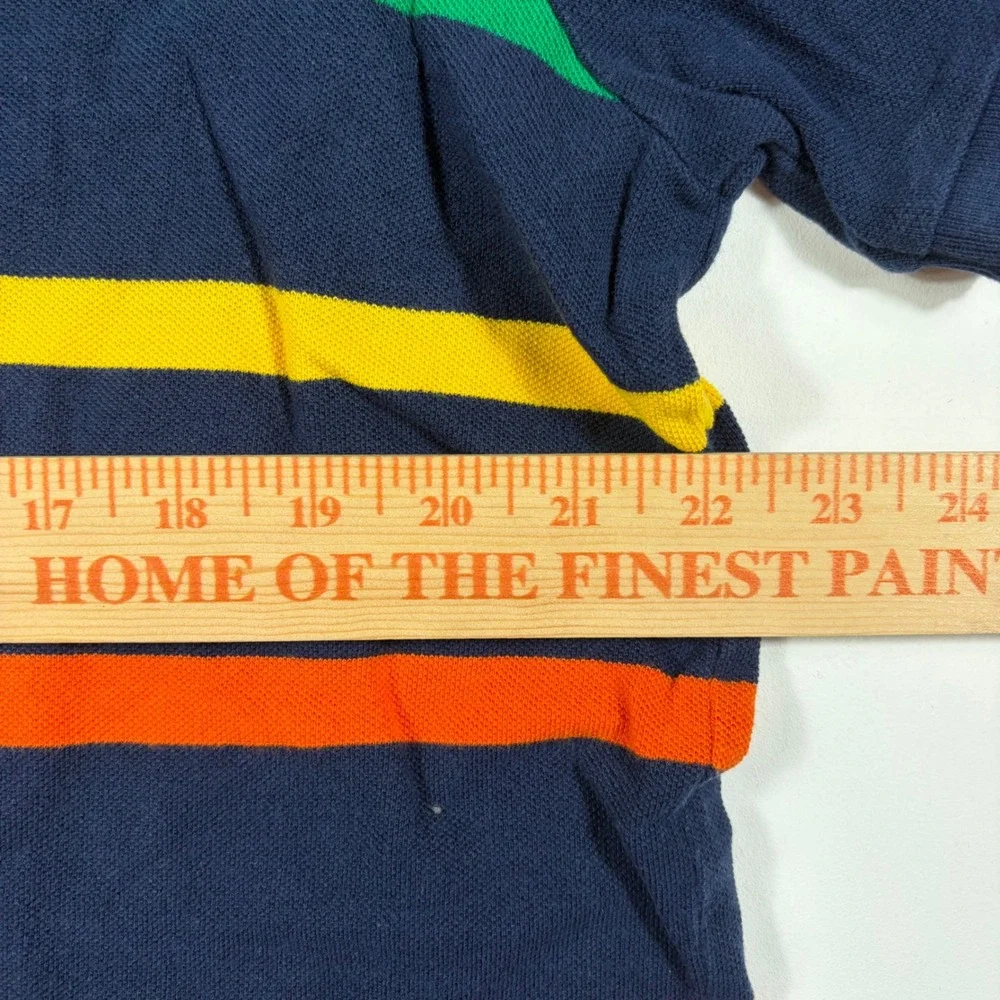 Polo Ralph Lauren Polo Shirt Mens Large Classic Fit Striped Navy Blue